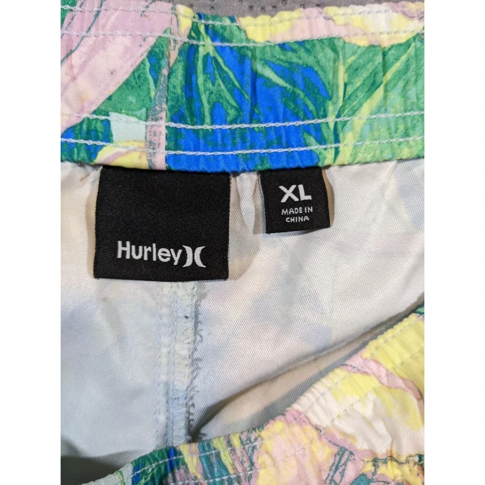 Hurley Board Shorts Men's Hawaiian Tropical Flowers Unlined Swim Trunks Size XL